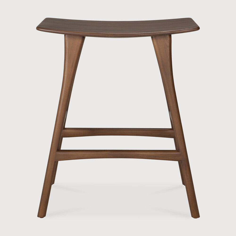 Osso Counter Stool | Varnished Teak | Brown