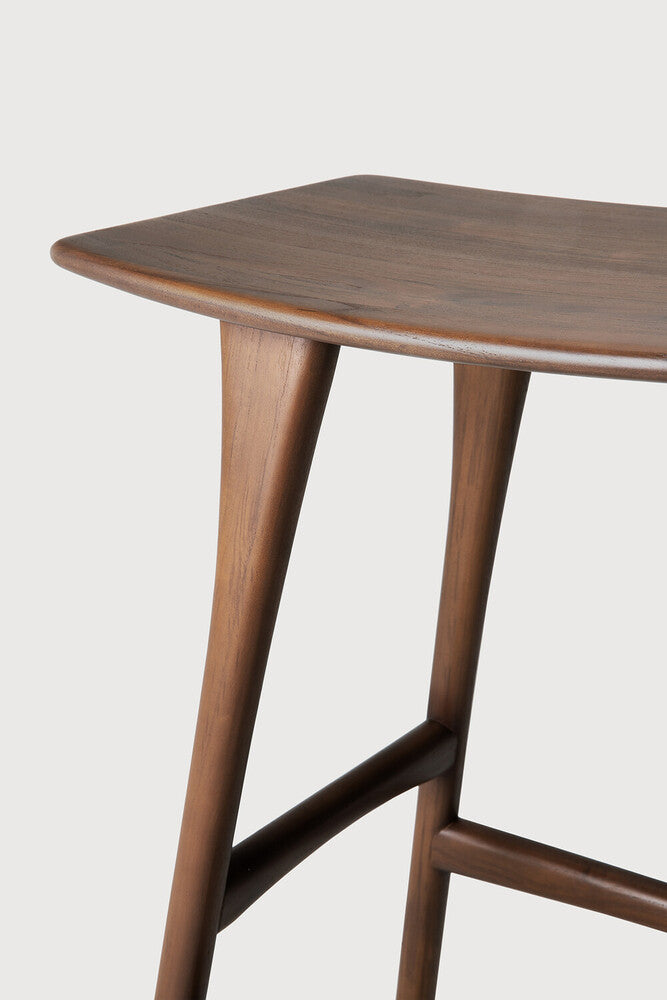 Osso Bar Stool | Varnished Teak | Brown