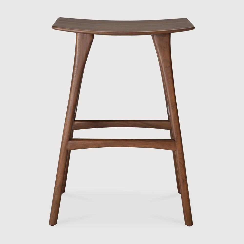 Osso Bar Stool | Varnished Teak | Brown