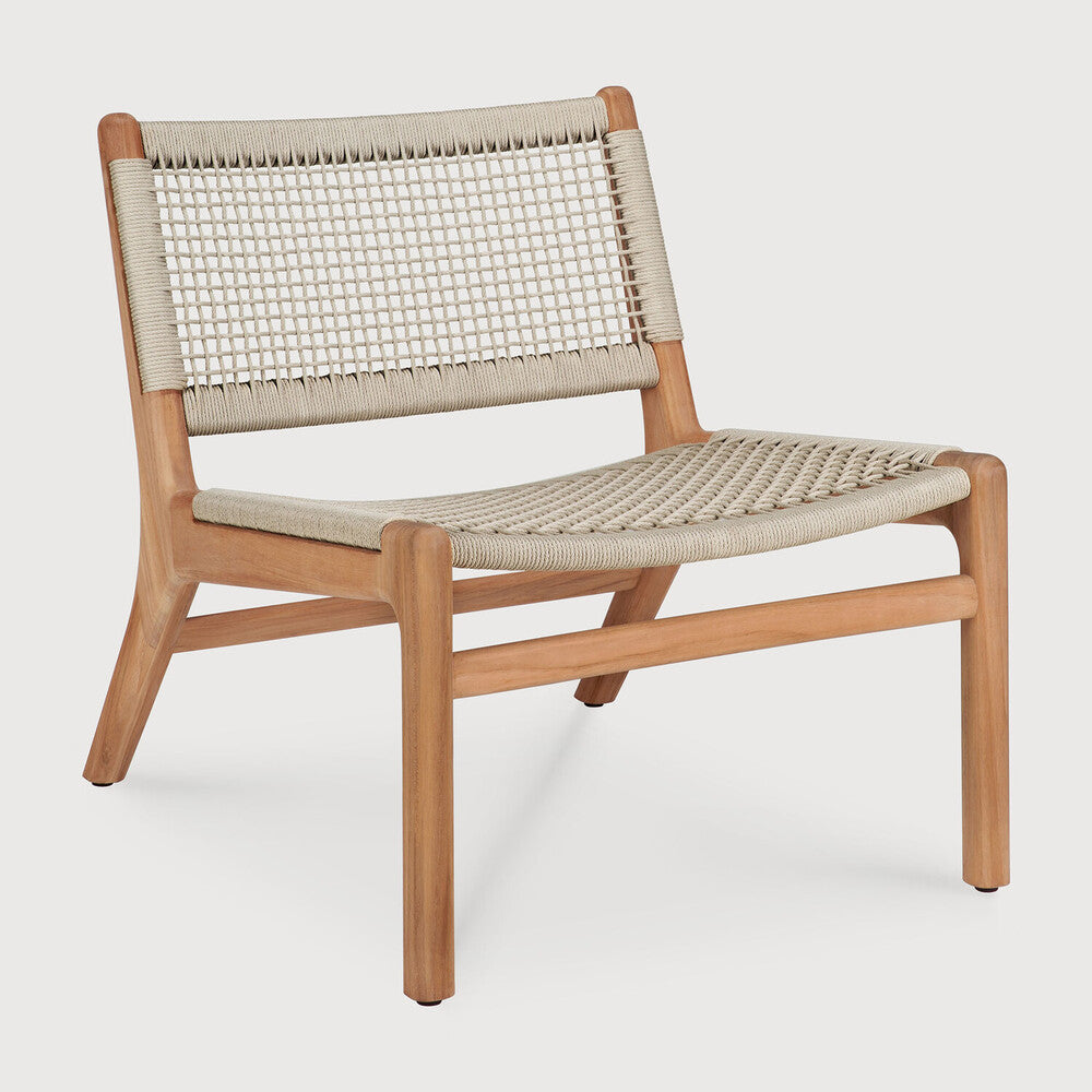 Jack Woven Outdoor Lounge Chair | Teak | Beige Cord