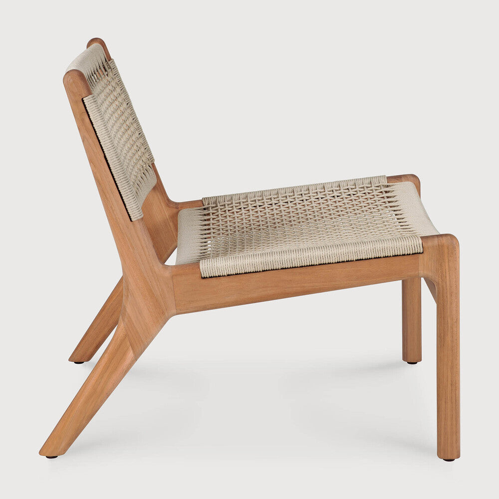 Jack Woven Outdoor Lounge Chair | Teak | Beige Cord