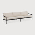 Jack Outdoor Sofa | Varnished Teak | Black | Natural Fabric | 3+ Seater