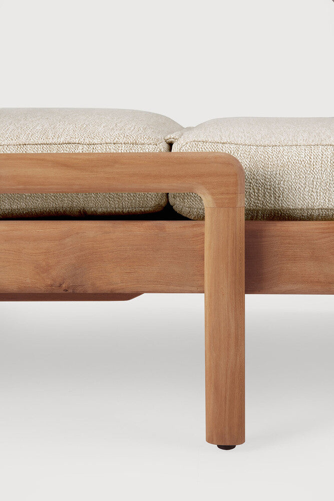 Jack Outdoor Adjustable Lounger | Teak | Natural Fabric