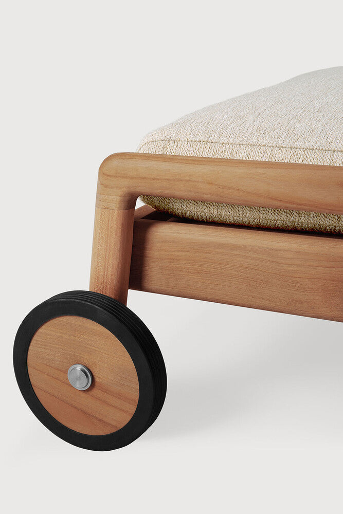 Jack Outdoor Adjustable Lounger | Teak | Natural Fabric