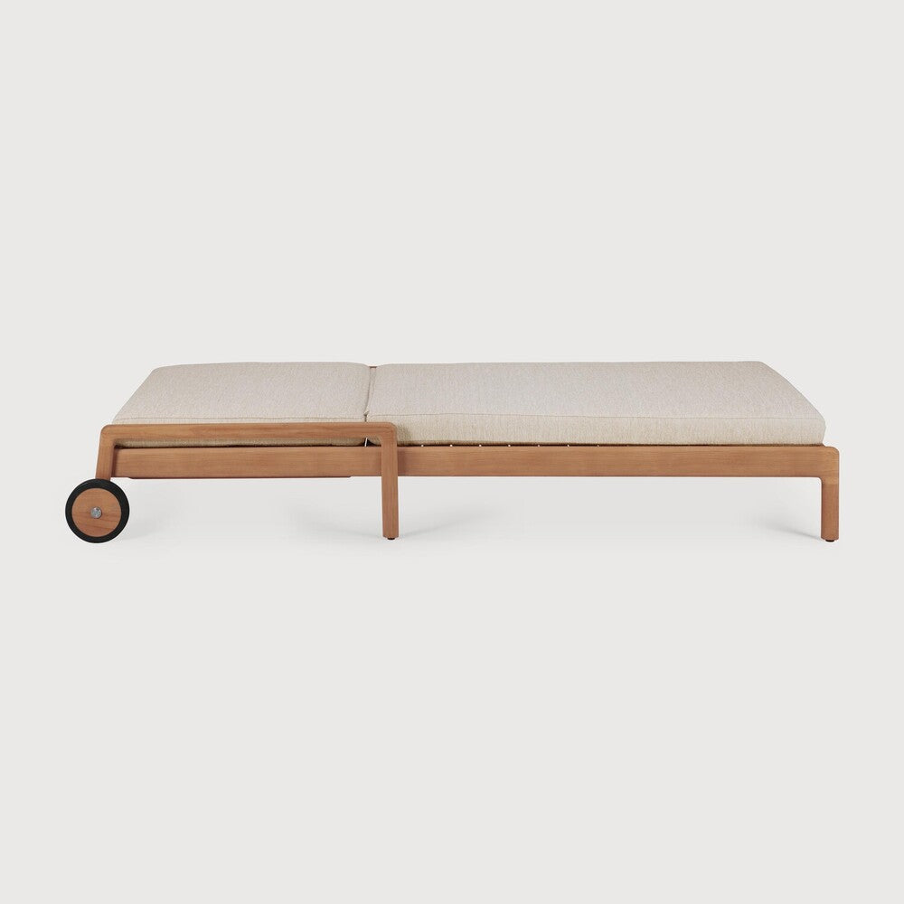 Jack Outdoor Adjustable Lounger | Teak | Natural Fabric