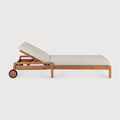 Jack Outdoor Adjustable Lounger | Teak | Natural Fabric