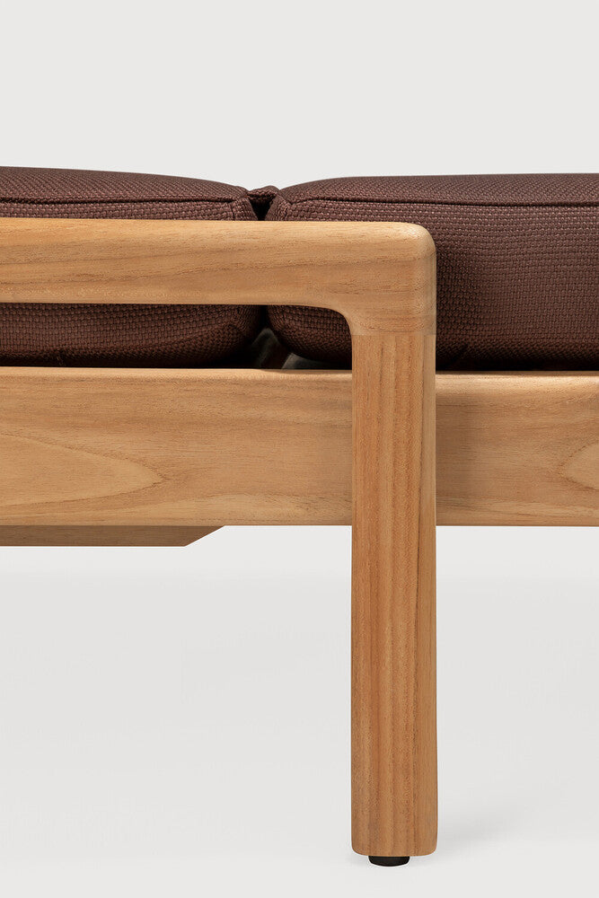 Jack Outdoor Adjustable Lounger | Teak | Burgundy Fabric