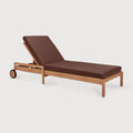 Jack Outdoor Adjustable Lounger | Teak | Burgundy Fabric