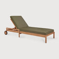 Jack Outdoor Adjustable Lounger | Teak | Green Fabric