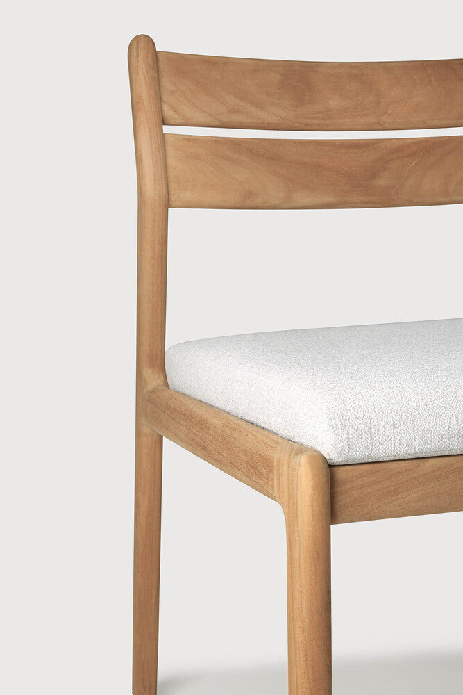 Jack Outdoor Dining Chair | Teak | Off White Fabric