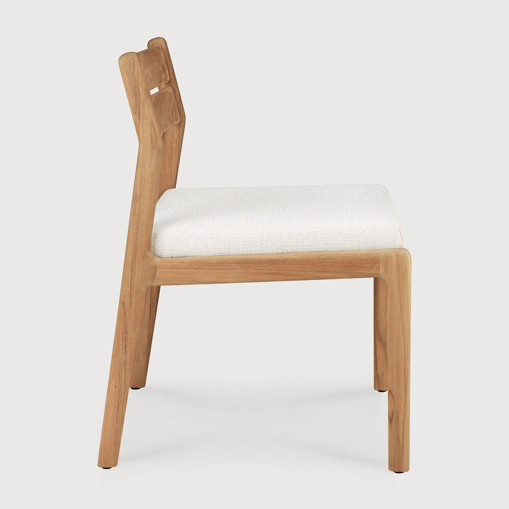 Jack Outdoor Dining Chair | Teak | Off White Fabric