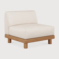 Monocle Outdoor Modular Sofa | Teak | White Fabric | 1 Seater