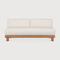 Monocle Outdoor Modular Sofa | Teak | White Fabric | 2 Seater
