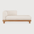 Monocle Outdoor Modular Sofa | Teak | White Fabric | Day Bed With L Arm