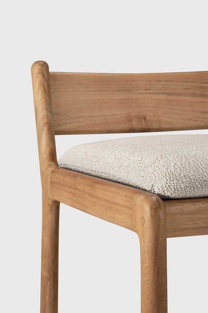 Jack Outdoor Bar Stool | Teak | Natural Fabric