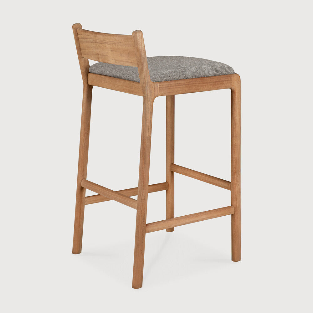 Jack Outdoor Bar Stool | Teak | Mocha Fabric