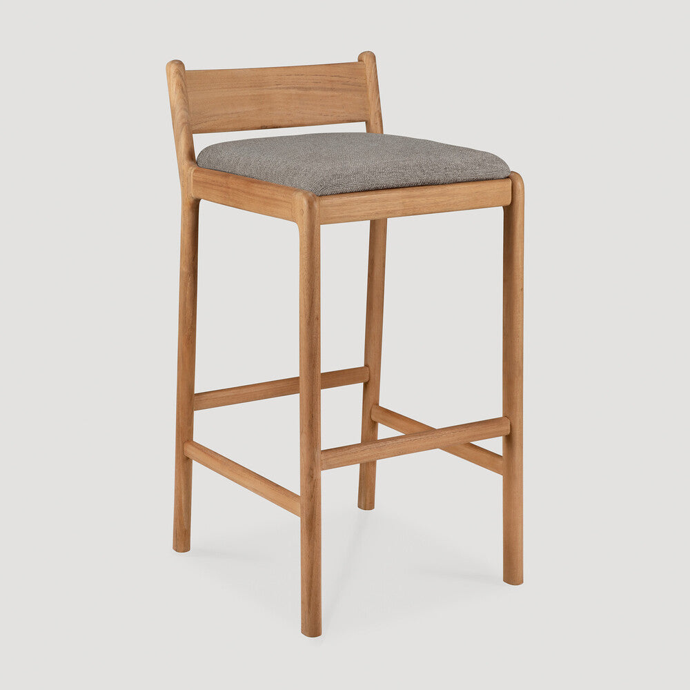 Jack Outdoor Bar Stool | Teak | Mocha Fabric