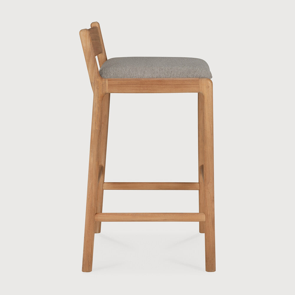 Jack Outdoor Bar Stool | Teak | Mocha Fabric