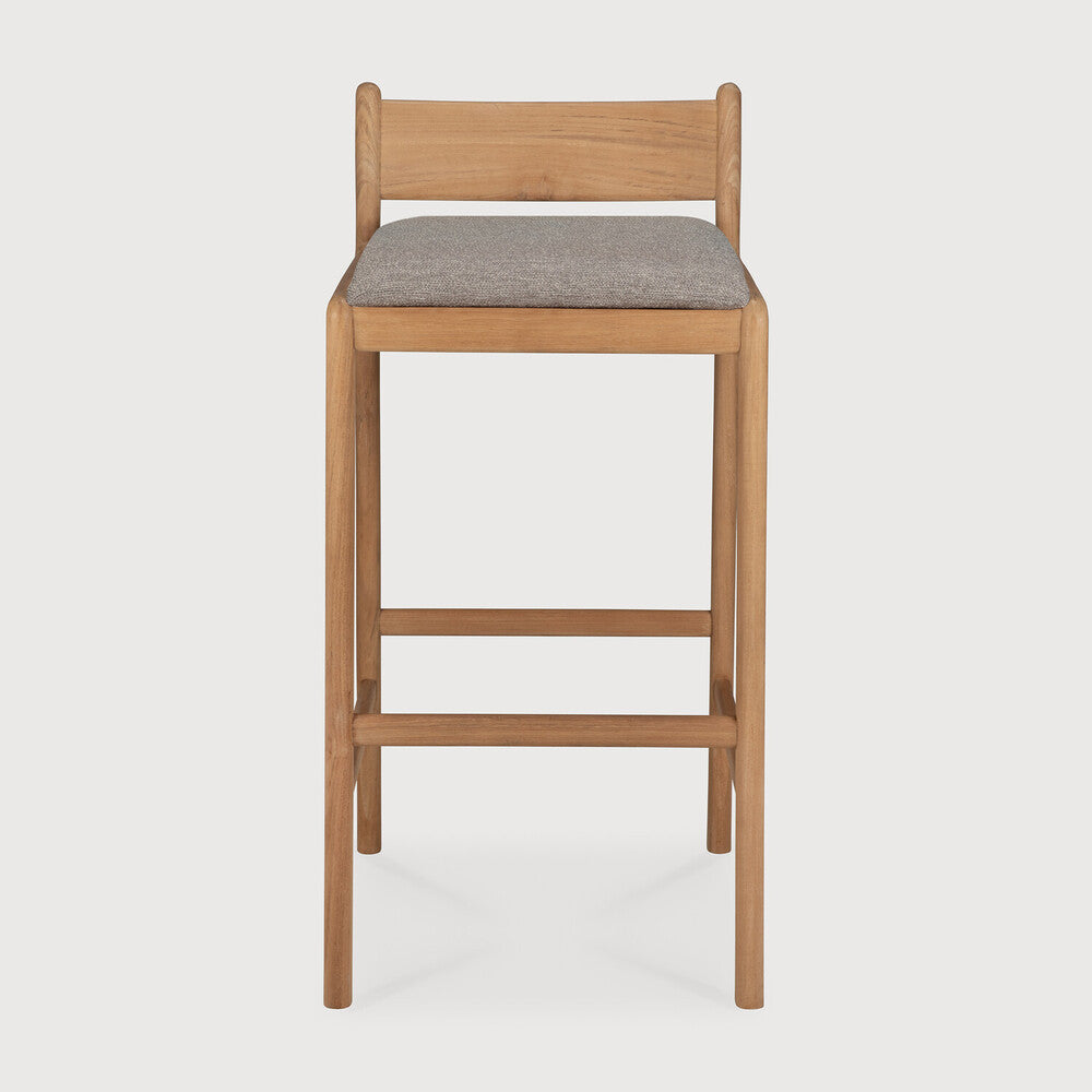 Jack Outdoor Bar Stool | Teak | Mocha Fabric