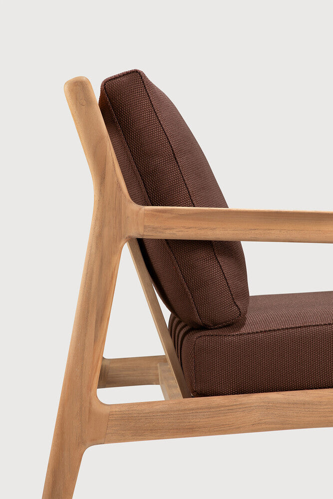 Jack Outdoor Lounge Chair | Teak | Burgundy Fabric