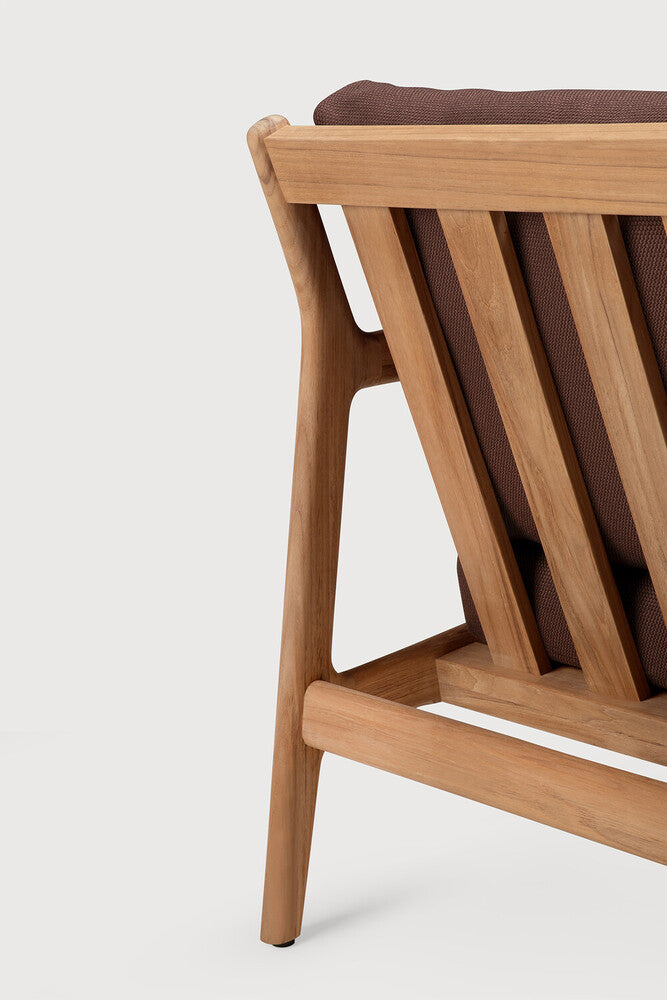 Jack Outdoor Lounge Chair | Teak | Burgundy Fabric