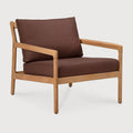 Jack Outdoor Lounge Chair | Teak | Burgundy Fabric