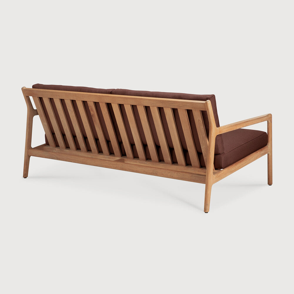 Jack Outdoor Sofa | Teak | Burgundy Fabric | 2+ Seater
