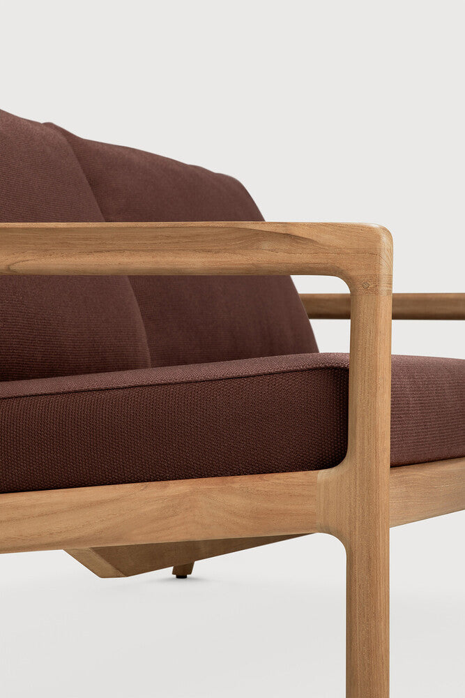 Jack Outdoor Sofa | Teak | Burgundy Fabric | 2+ Seater