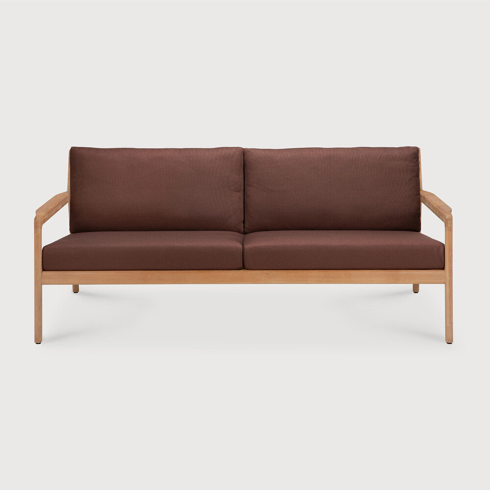 Jack Outdoor Sofa | Teak | Burgundy Fabric | 2+ Seater