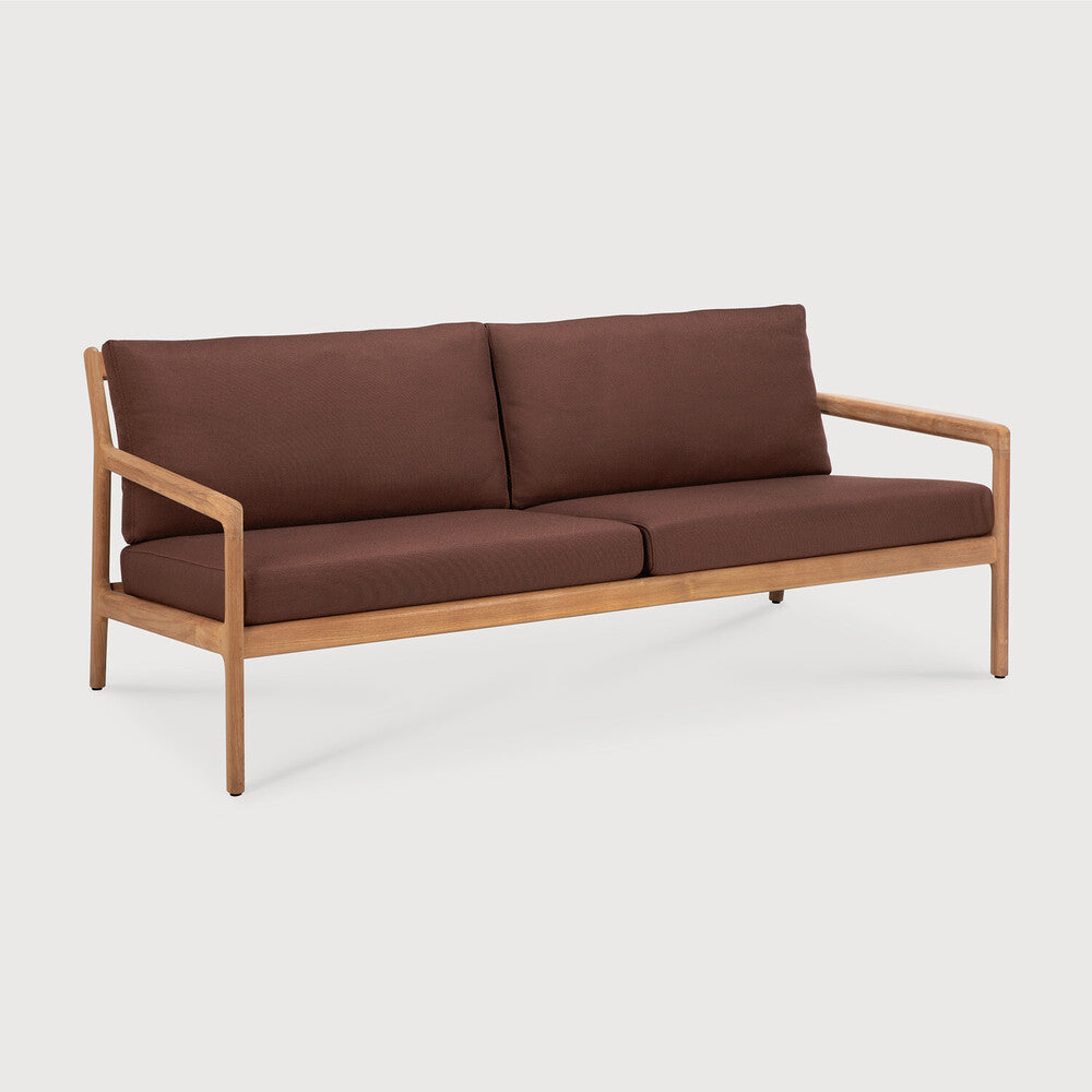 Jack Outdoor Sofa | Teak | Burgundy Fabric | 2+ Seater