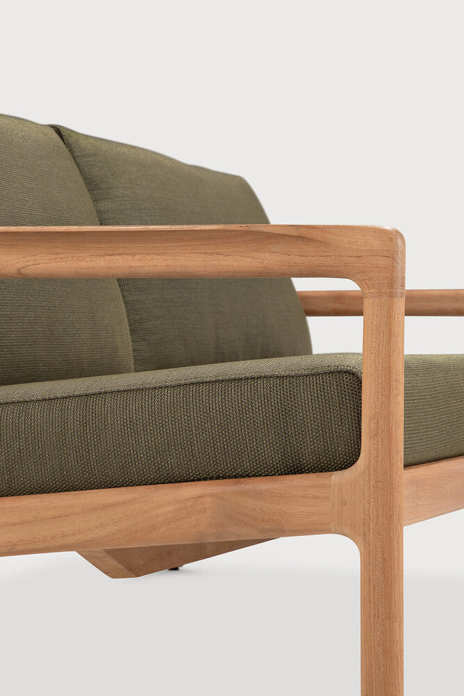 Jack Outdoor Sofa | Teak | Green Fabric | 2+ Seater