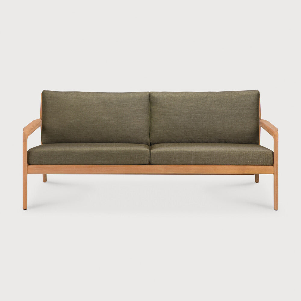 Jack Outdoor Sofa | Teak | Green Fabric | 2+ Seater