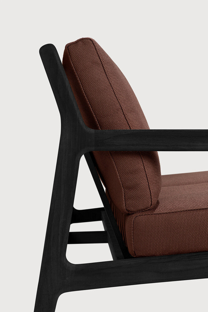 Jack Outdoor Sofa | Varnished Teak | Black | Burgundy Fabric | 2+ Seater