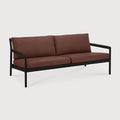Jack Outdoor Sofa | Varnished Teak | Black | Burgundy Fabric | 2+ Seater