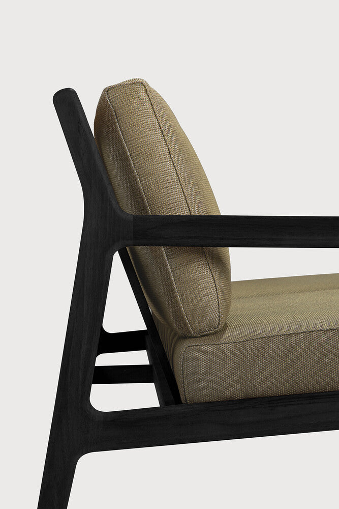 Jack Outdoor Sofa | Varnished Teak | Black | Green Fabric | 2+ Seater