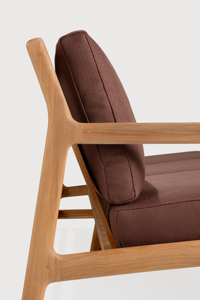 Jack Outdoor Sofa | Teak | Burgundy Fabric | 3+ Seater