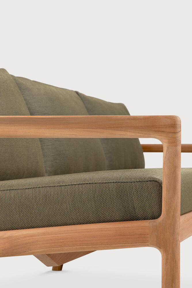 Jack Outdoor Sofa | Teak | Green Fabric | 3+ Seater