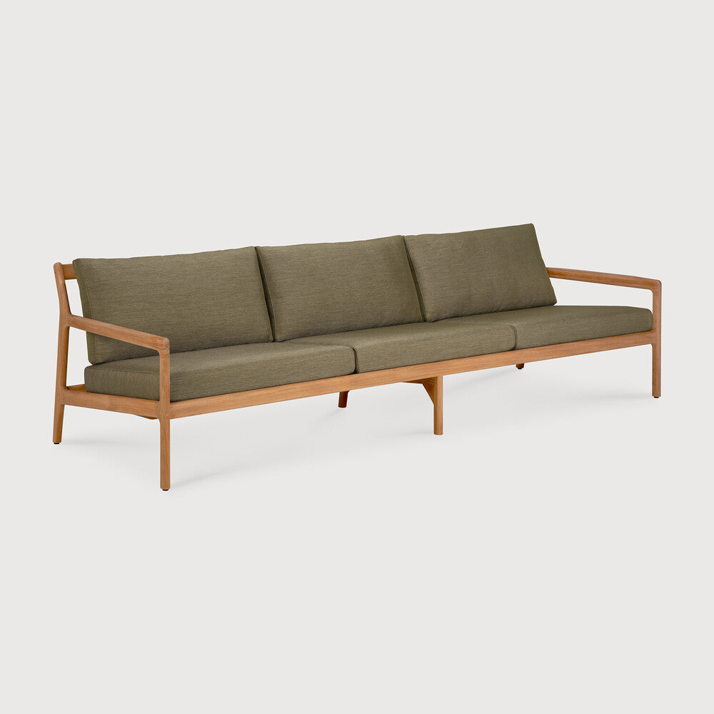 Jack Outdoor Sofa | Teak | Green Fabric | 3+ Seater