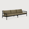 Jack Outdoor Sofa | Varnished Teak | Black | Green Fabric | 3+ Seater