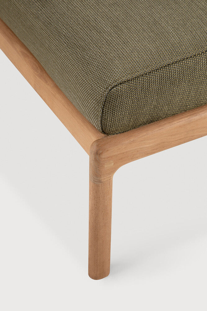 Jack Outdoor Footstool | Teak | Green Fabric