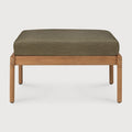 Jack Outdoor Footstool | Teak | Green Fabric