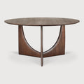 Geometric Dining Table | Varnished Teak | Brown | Round