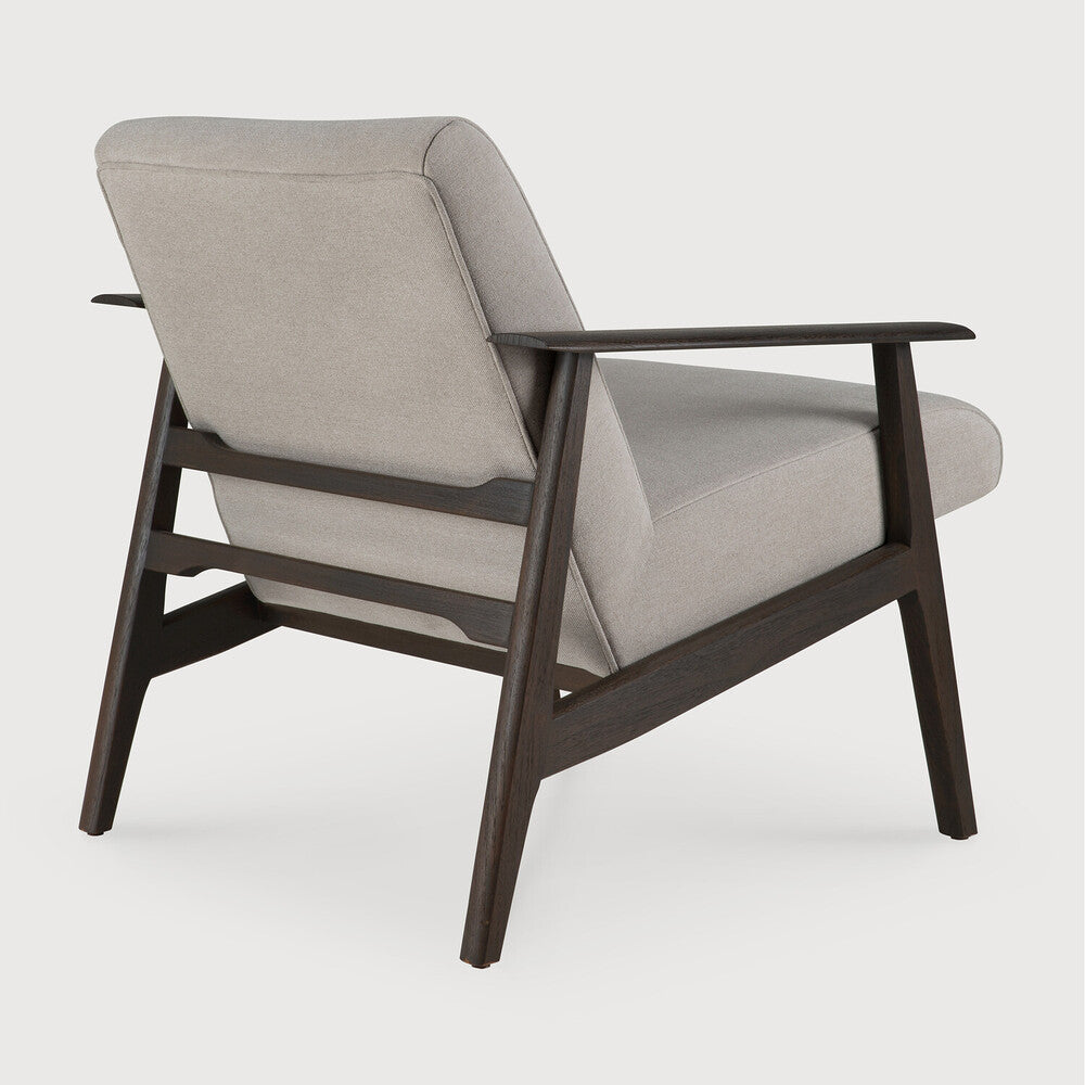Aspekt Lounge Chair | Varnished Teak | Dark Brown | Warm Ash Eco Fabric