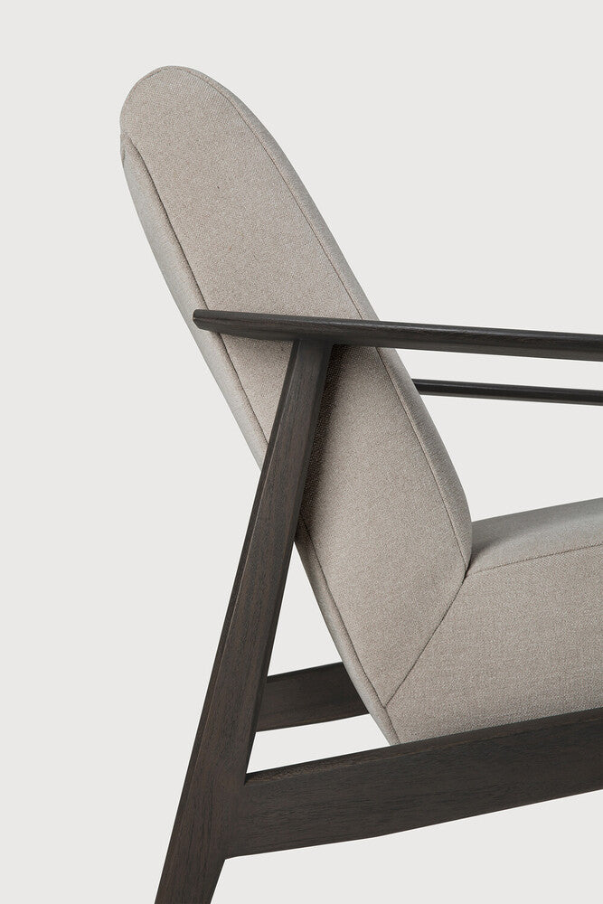Aspekt Lounge Chair | Varnished Teak | Dark Brown | Warm Ash Eco Fabric