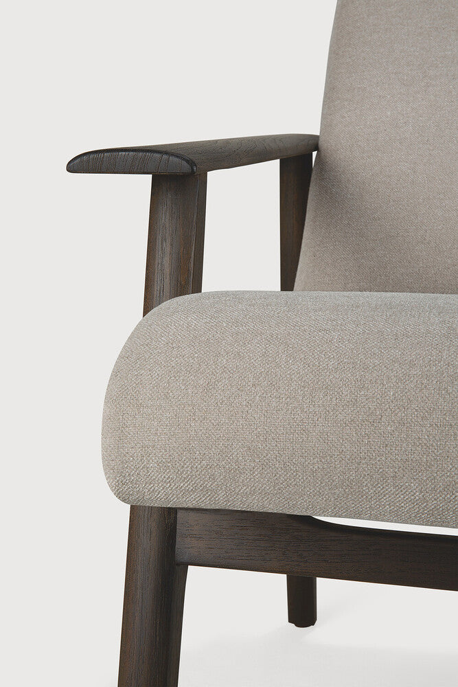 Aspekt Lounge Chair | Varnished Teak | Dark Brown | Warm Ash Eco Fabric
