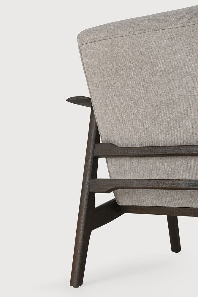 Aspekt Lounge Chair | Varnished Teak | Dark Brown | Warm Ash Eco Fabric