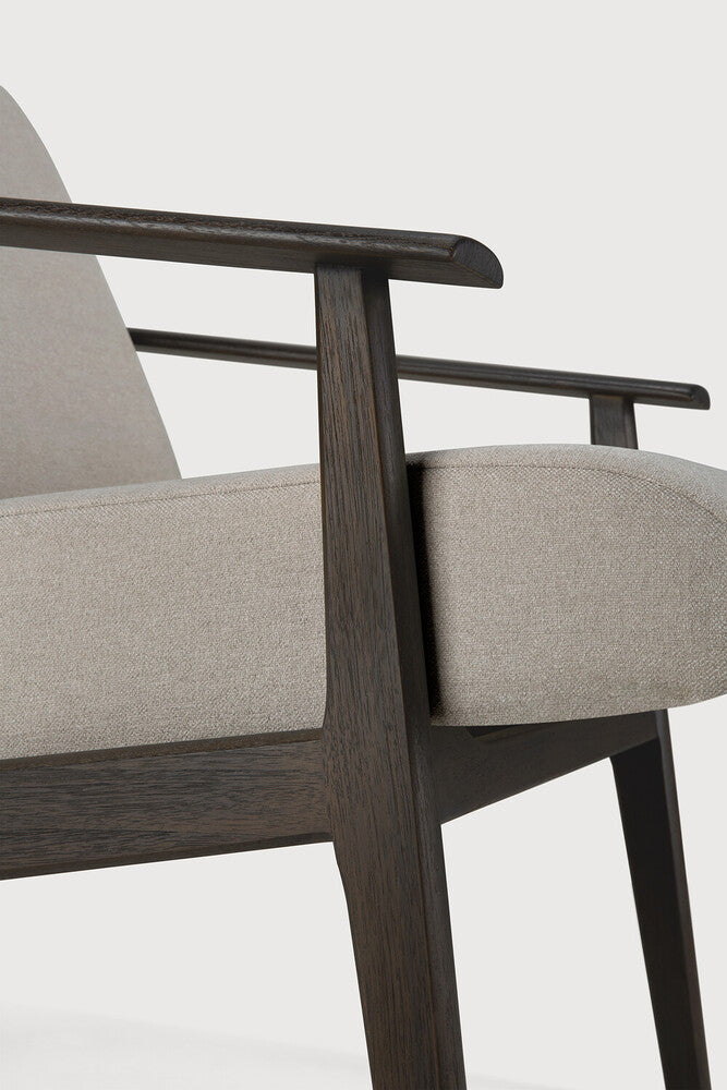 Aspekt Lounge Chair | Varnished Teak | Dark Brown | Warm Ash Eco Fabric