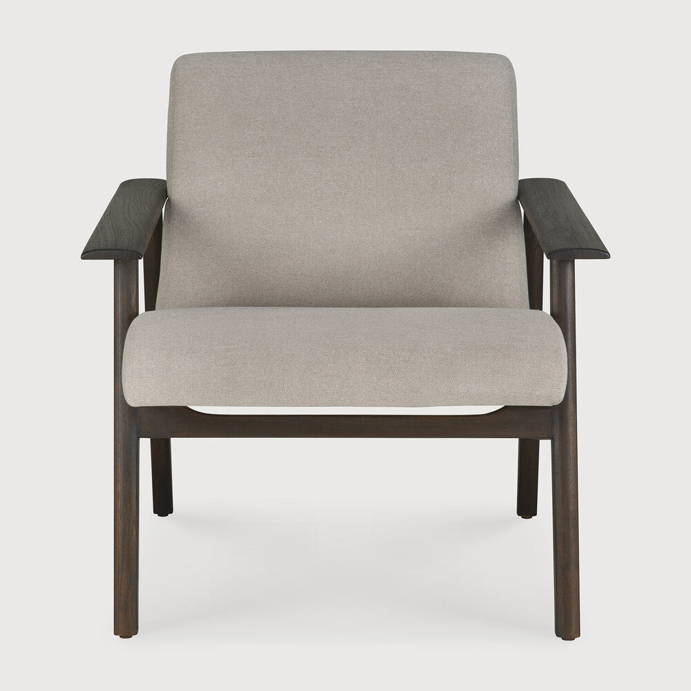Aspekt Lounge Chair | Varnished Teak | Dark Brown | Warm Ash Eco Fabric