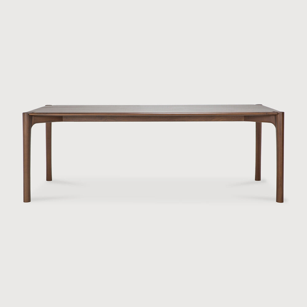 Pi Dining Table | Varnished Teak | Brown | Rectangular | 87" X 37"