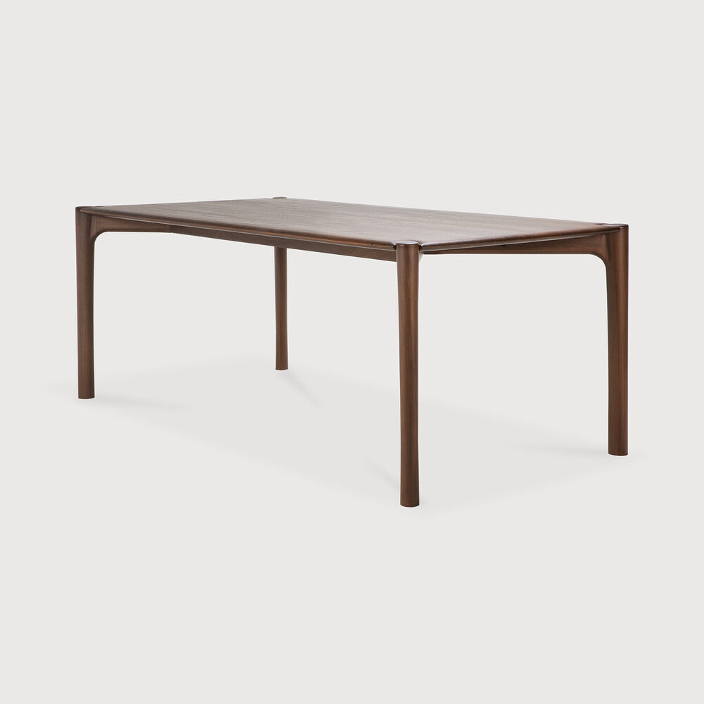 Pi Dining Table | Varnished Teak | Brown | Rectangular | 87" X 37"